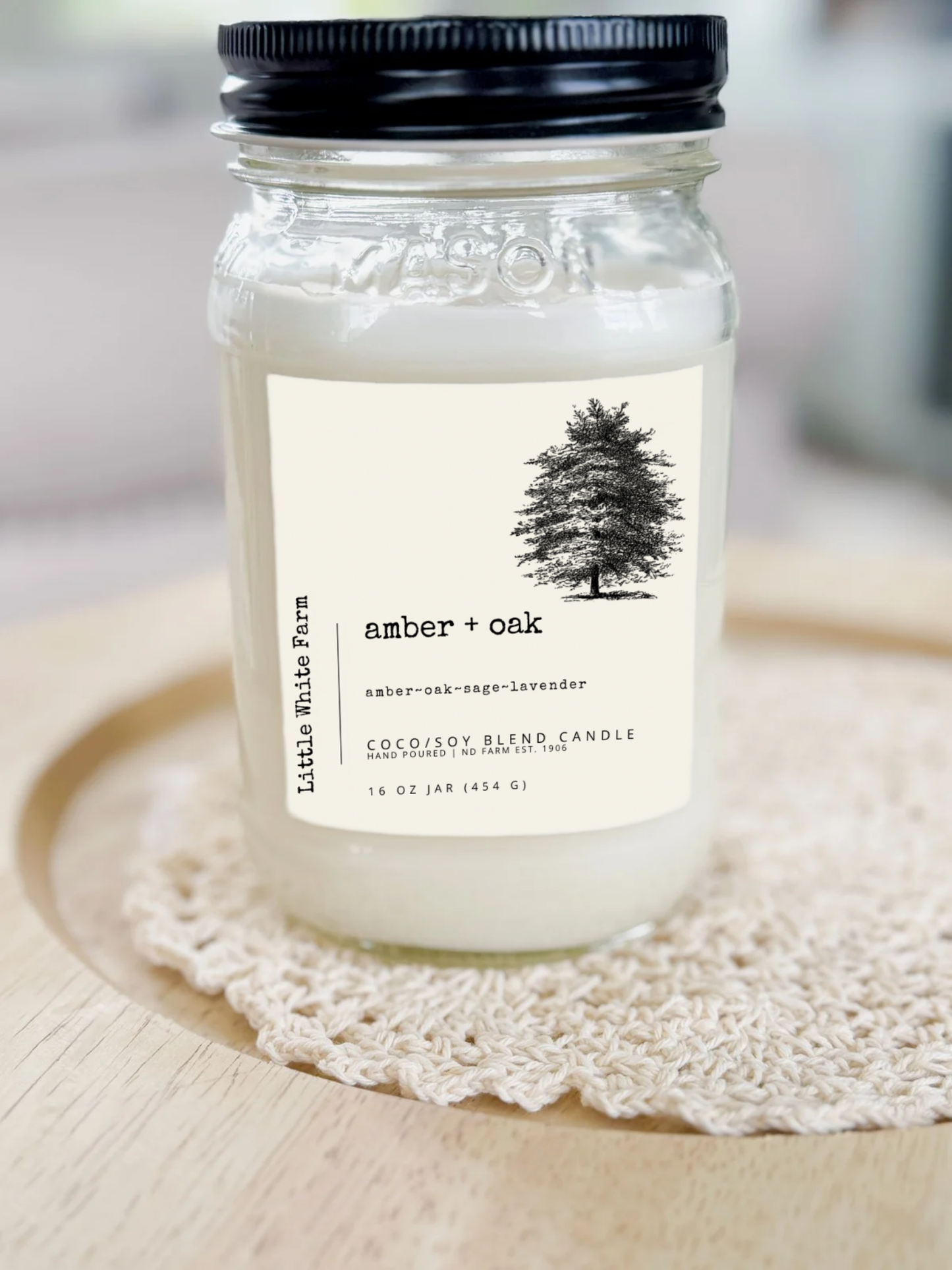 Amber + Oak Fall Collection Mason Jar Candle