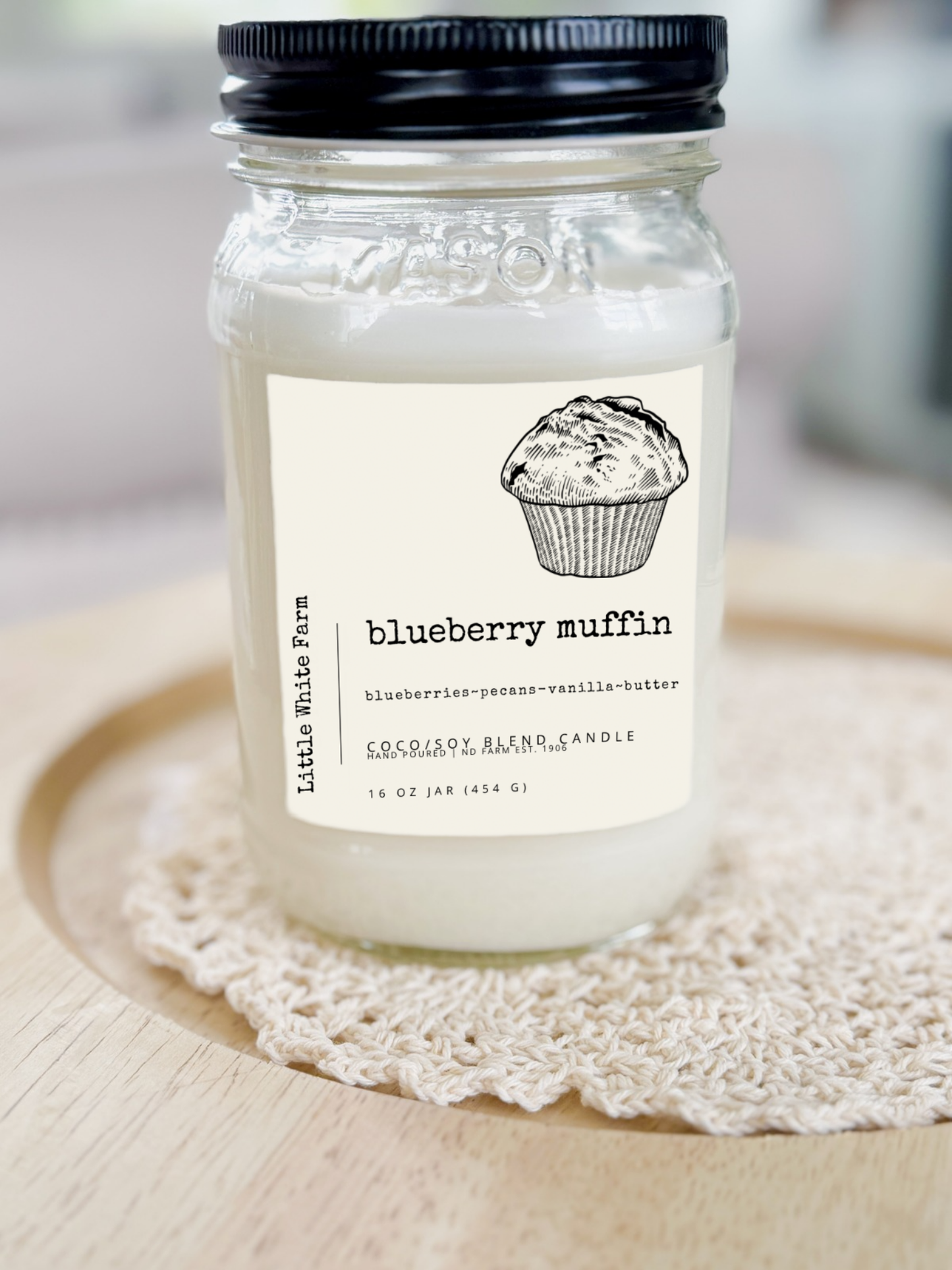 Blueberry Muffin Farmhouse Collection Mason Jar Candle