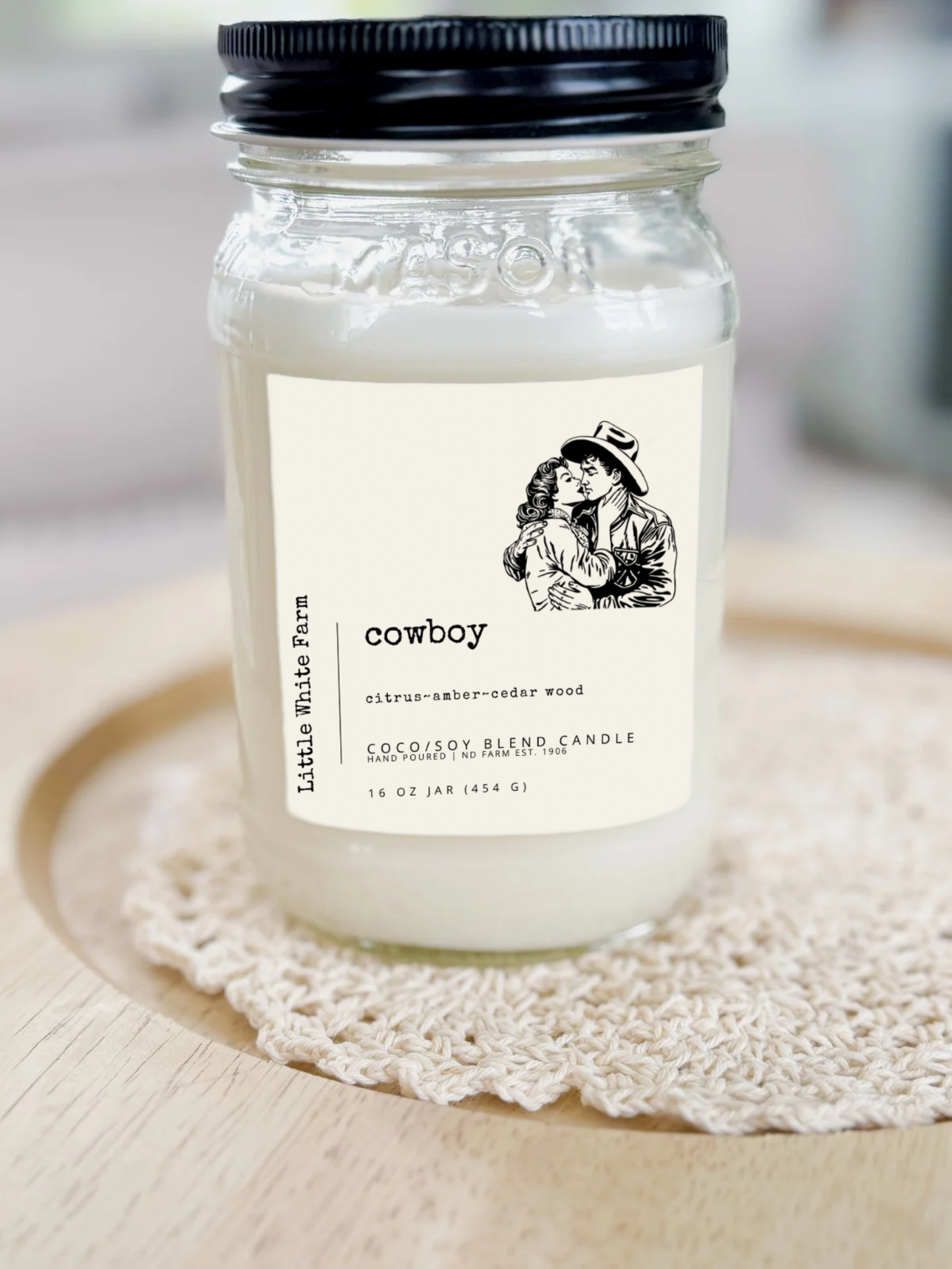Cowboy Farmhouse Collection Mason Jar Candle