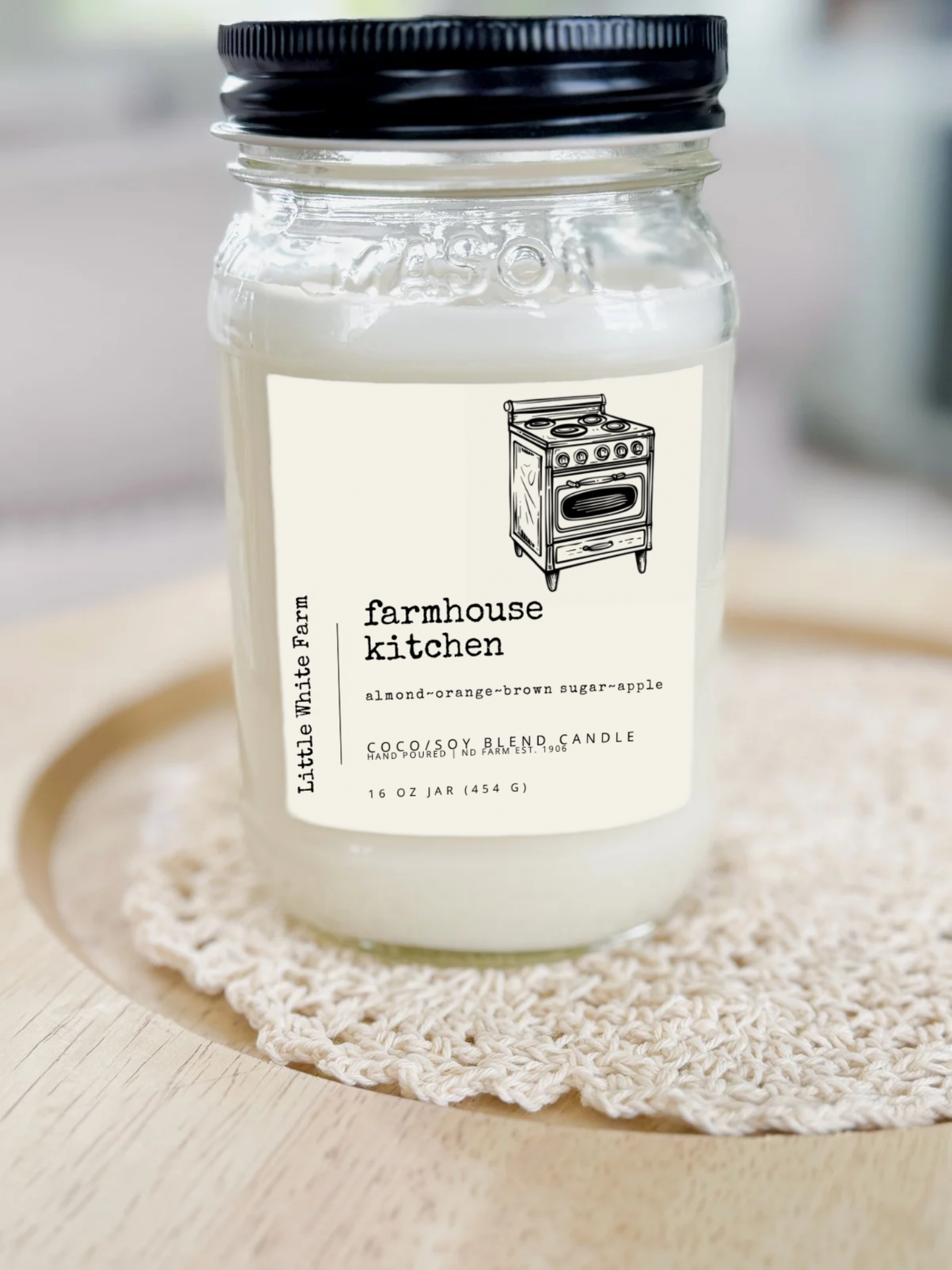 Farmhouse Kitchen-Farmhouse Collection Mason Jar Candle