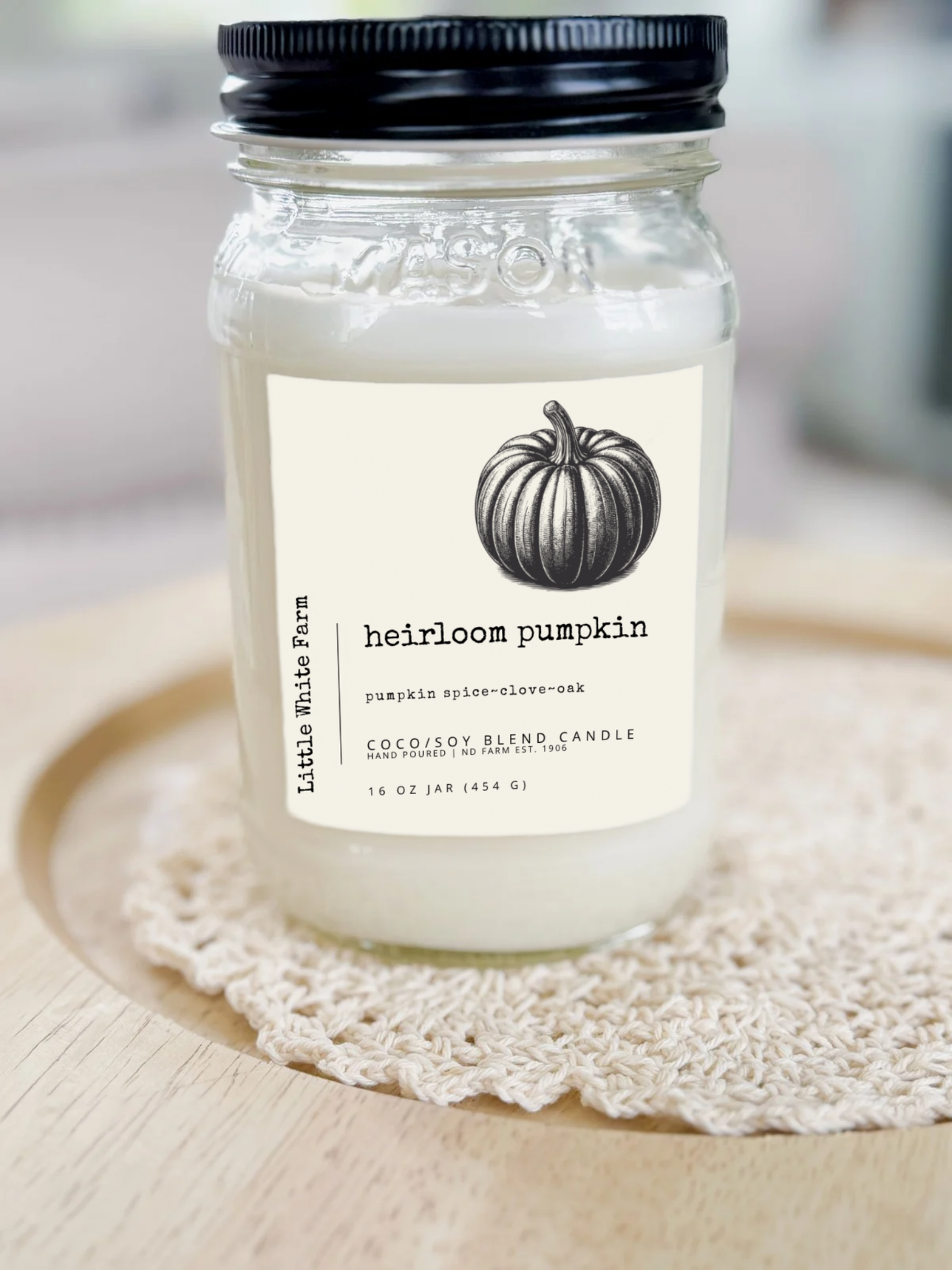 Heirloom Pumpkin Fall Collection Mason Jar Candle