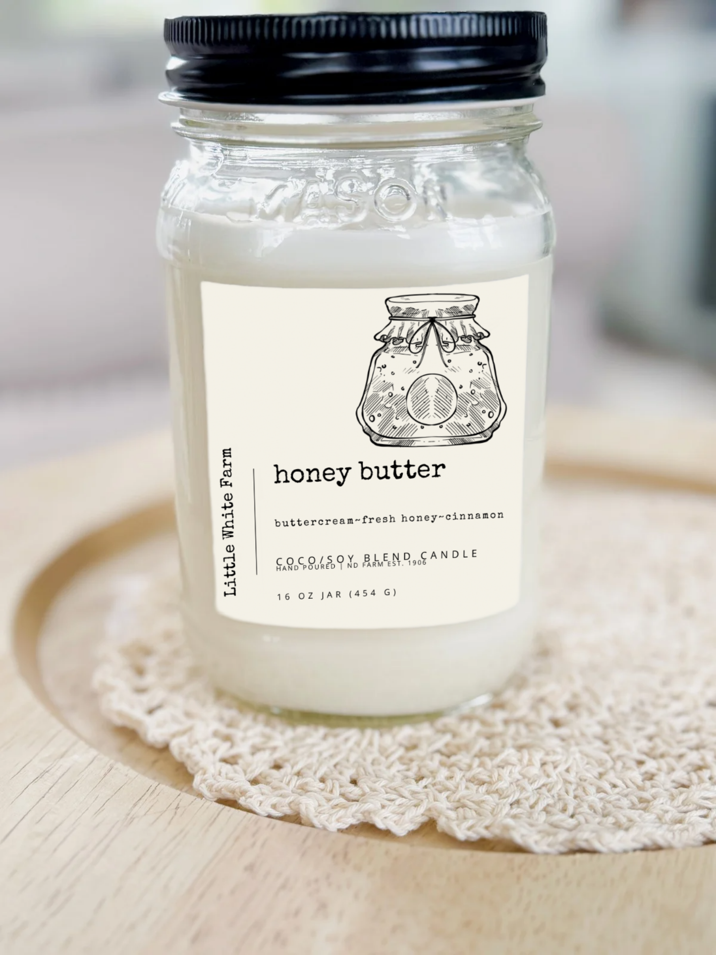 Honey Butter Farmhouse Collection Mason Jar Candle