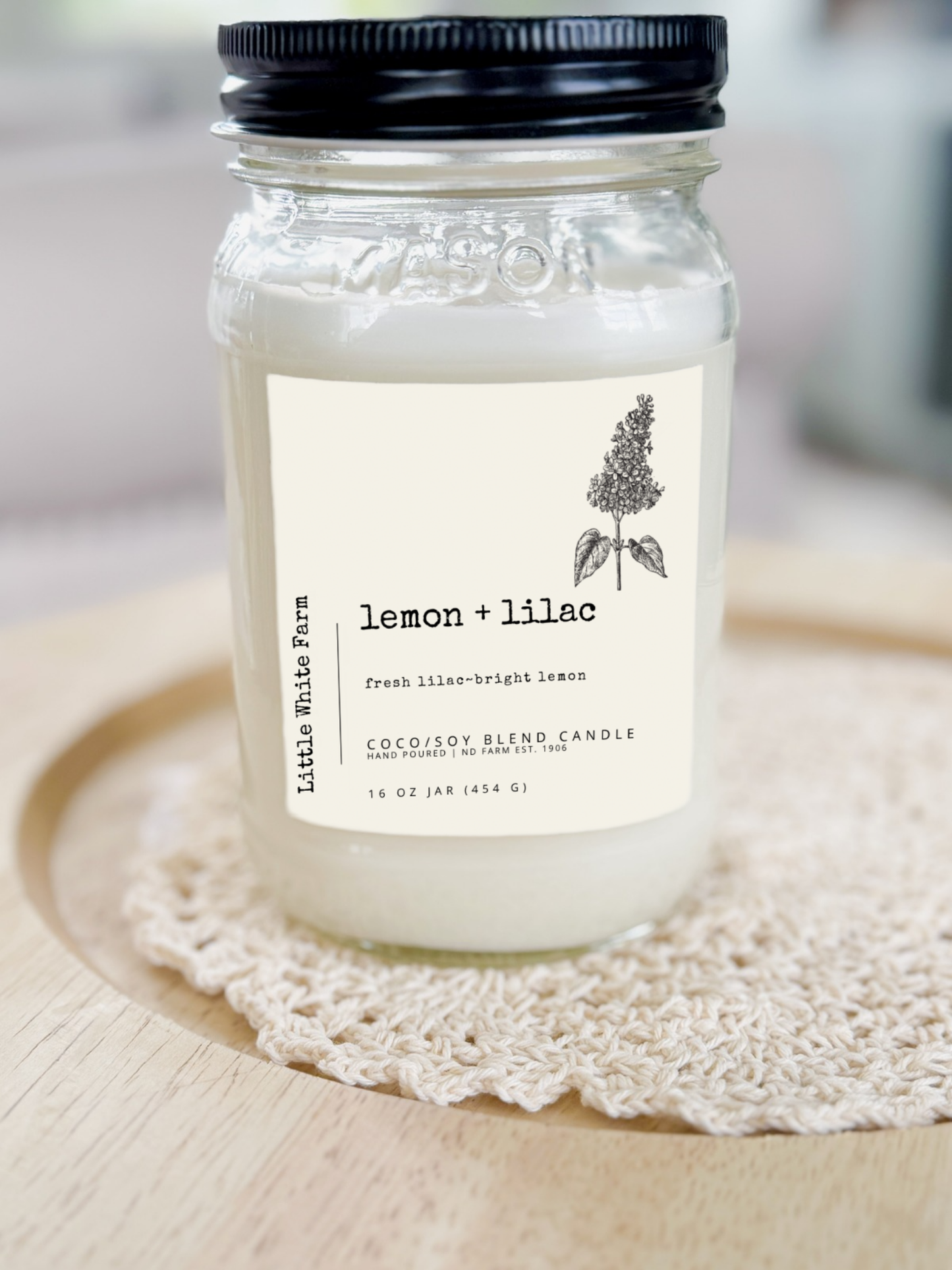 Lemon + Lilac Spring Collection Mason Jar Candle