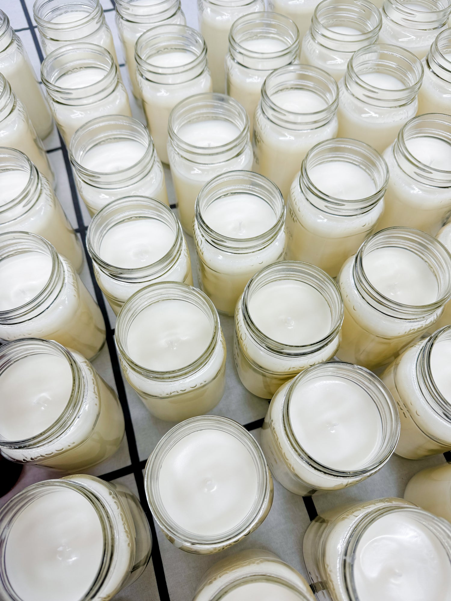 rows of candles