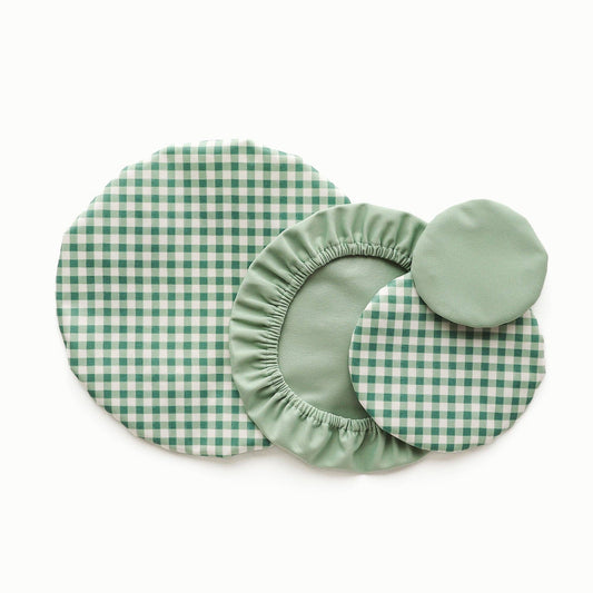 Sustainable Bowl Caps for Food Storage: Verdant Gingham