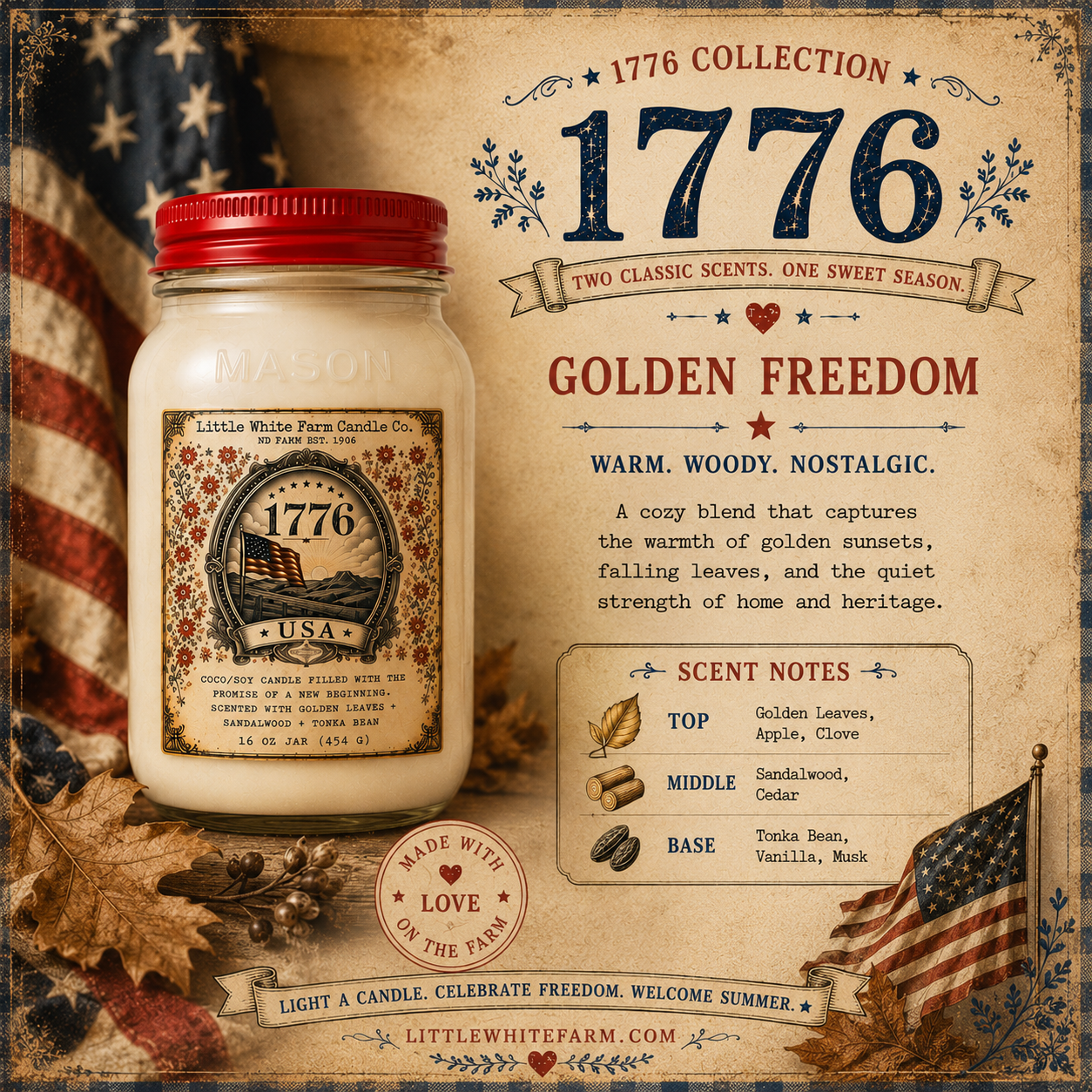 Celebrate 1776 (SPECIAL EDITION) Mason Candles