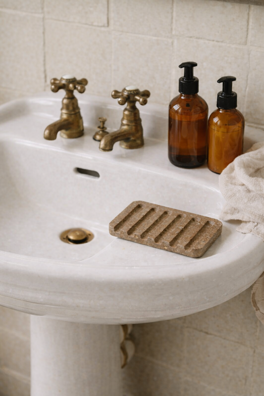 Stone Soap Tray: Brown