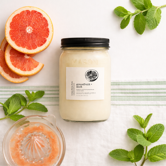 Grapefruit + Mint Farmhouse Collection Mason Jar Candle and Wax Melt