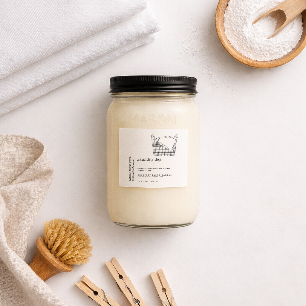Laundry Day Farmhouse Collection Mason Jar Candle and Wax Melt