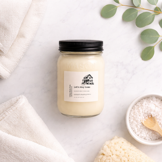 Let's Stay Home Farmhouse Collection Mason Jar Candle and Wax Melt