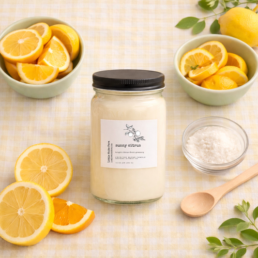 Sunny + Citrus Farmhouse Collection Mason Jar Candle and Wax Melt