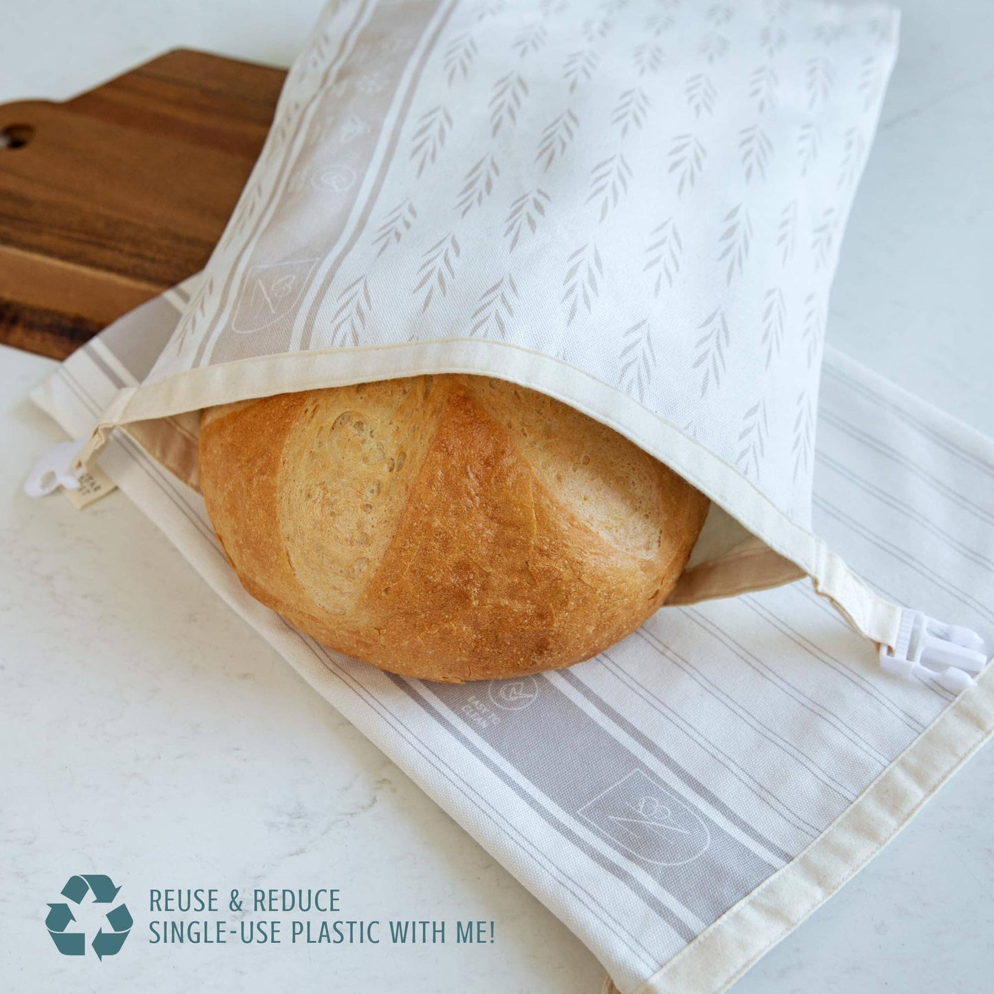 Reusable Beeswax Bread Bags for Homemade Bread & Sourdough (Set of 2)