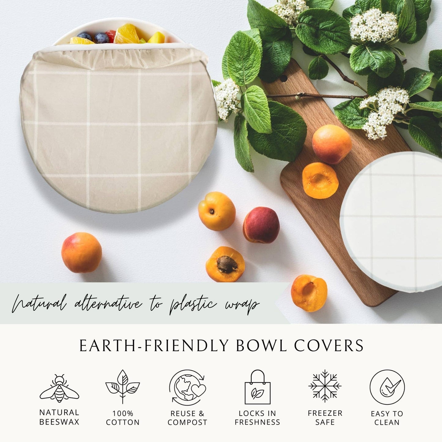 Reusable Beeswax Bowl Covers for Bread Proofing (set of 2)