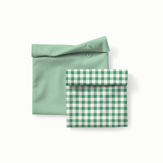 Snack + Sammy Pouches: Verdant Gingham