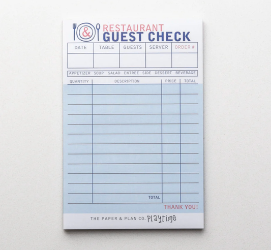 Kids Playtime Pad®  Restaurant Guest Check