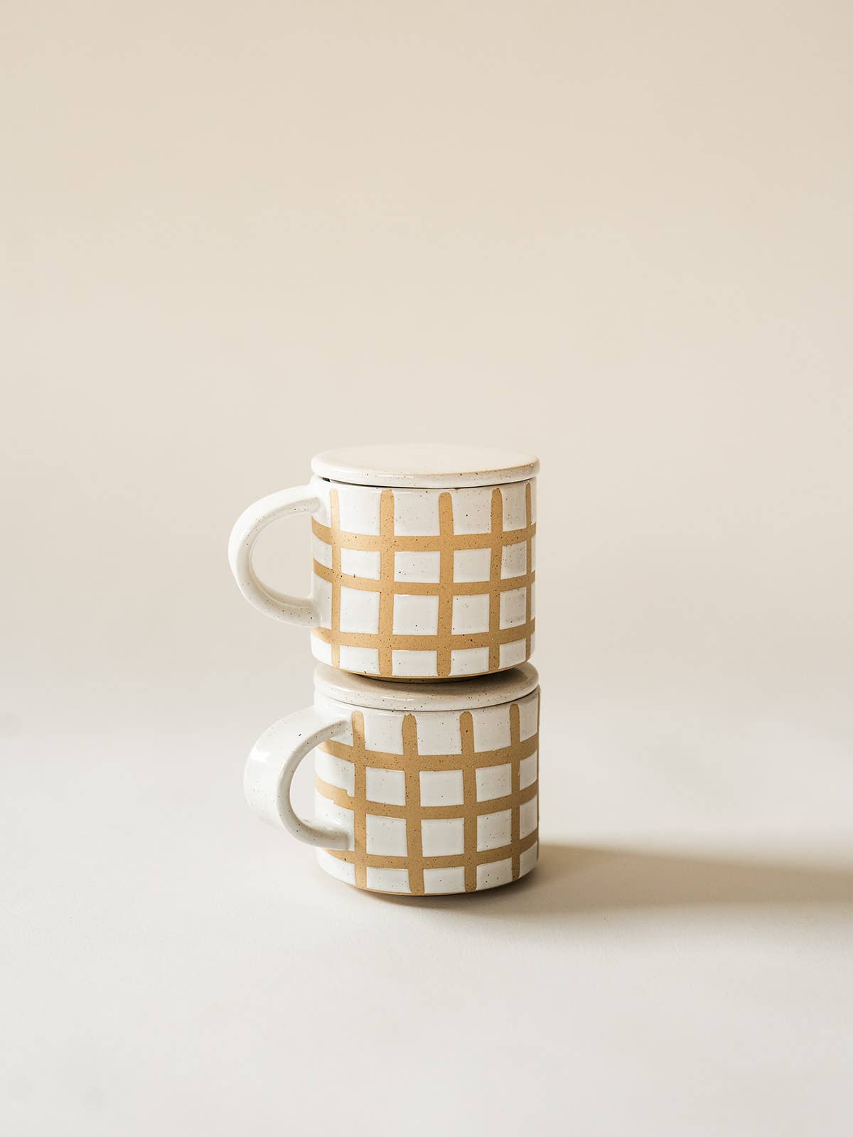 Speckle Grid Mug with Lid (2 mugs + 2 lids)