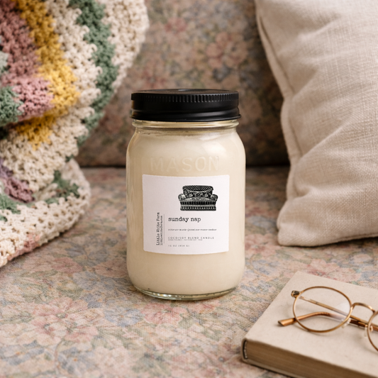 Sunday Nap Farmhouse Collection Mason Jar Candle and Wax Melt