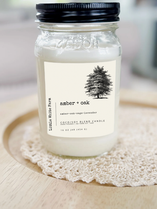 Amber + Oak Fall Collection Mason Jar Candle