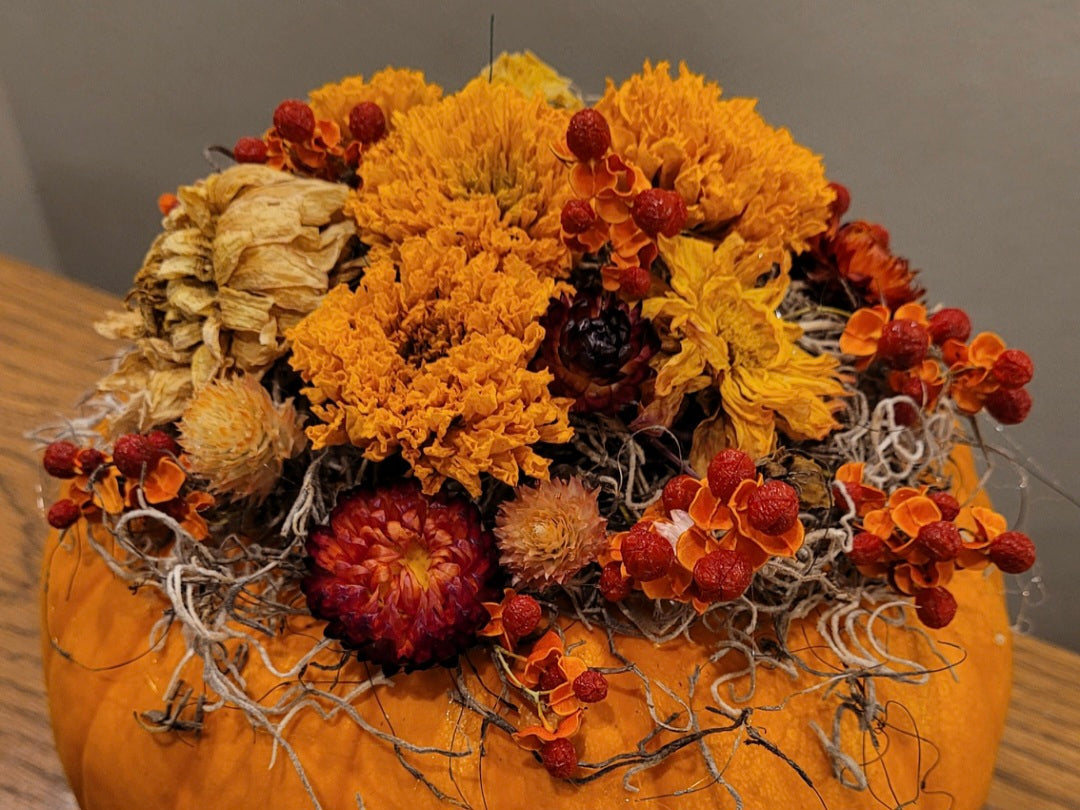 Dried Floral Pumpkin Centerpiece + Tallow Balm Workshop