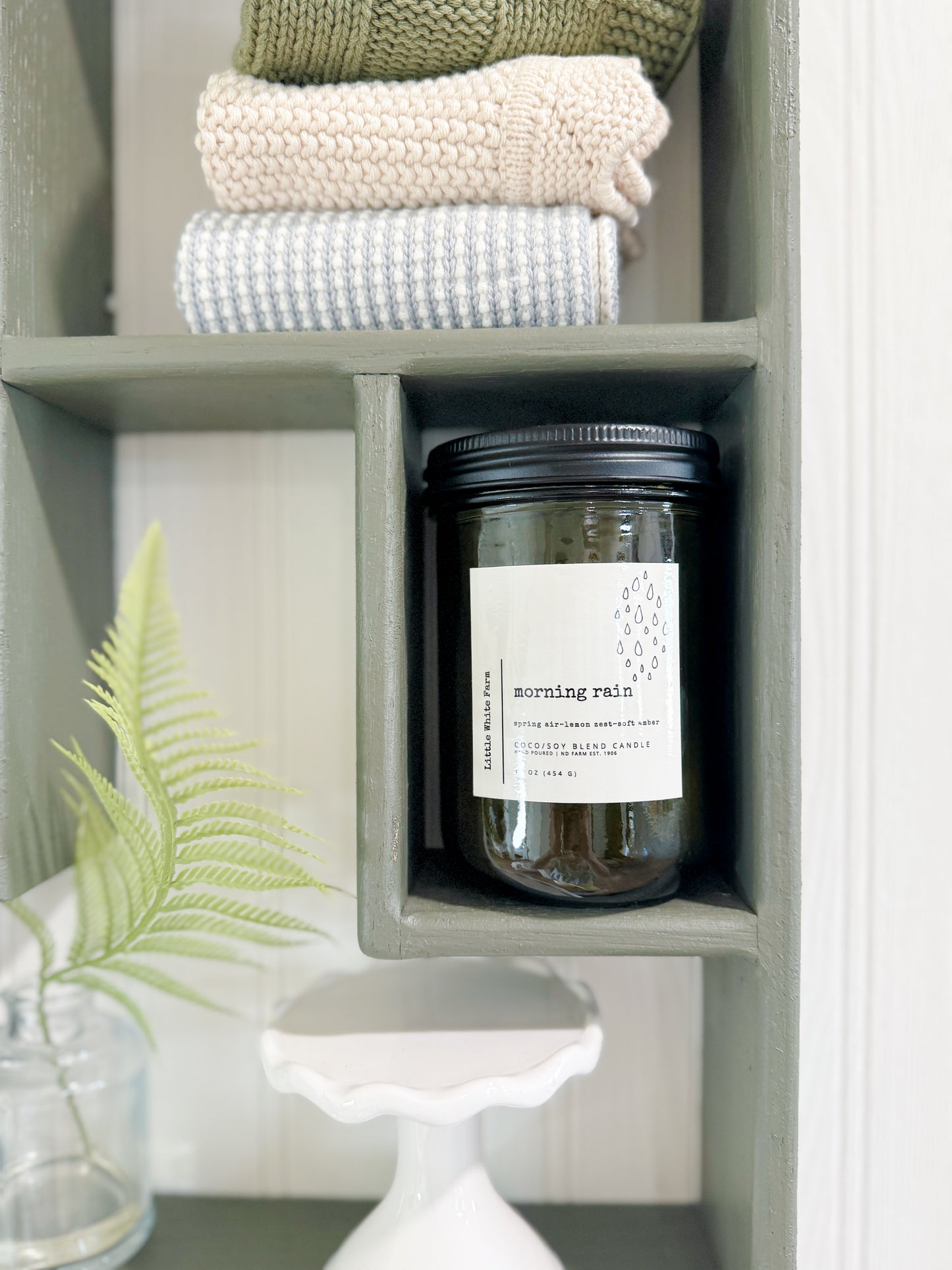 CANDLE OF THE MONTH-LUXE VINTAGE GREEN VESSEL+WOODWICK