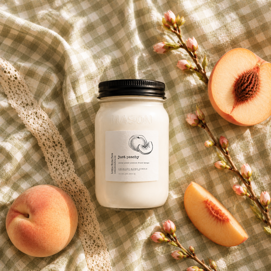 Just Peachy Mason Jar Candle and Wax Melt