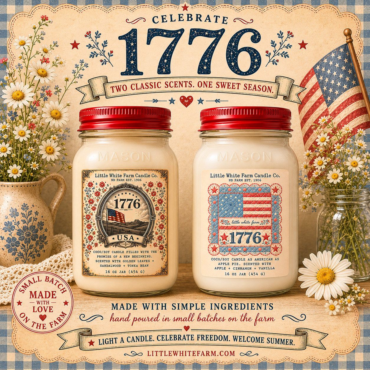 Celebrate 1776 (SPECIAL EDITION) Mason Candles