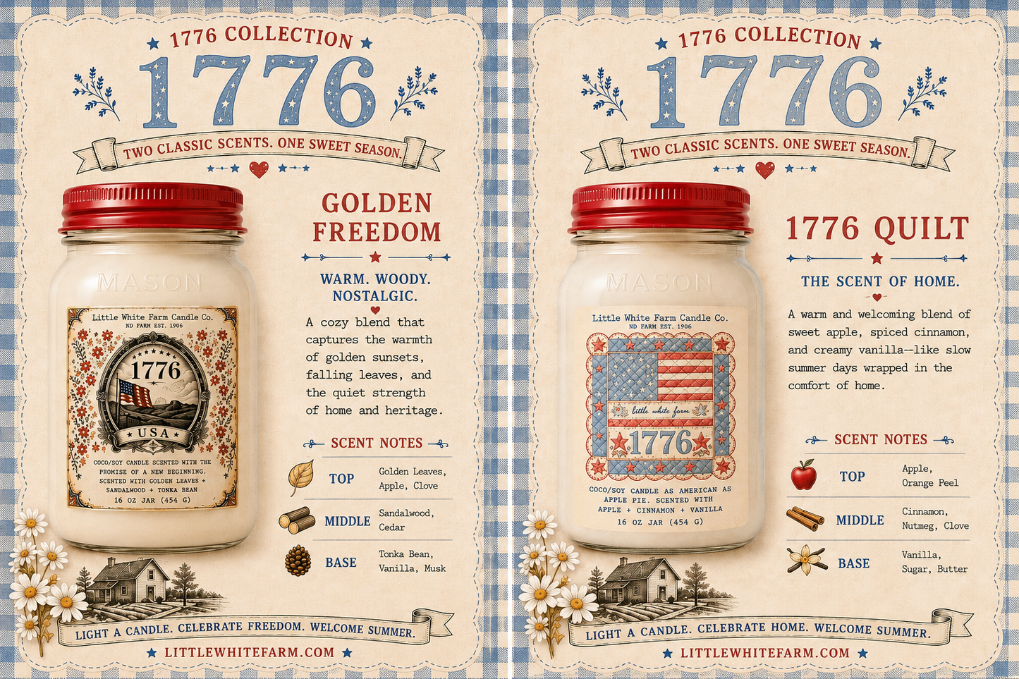 Celebrate 1776 (SPECIAL EDITION) Mason Candles