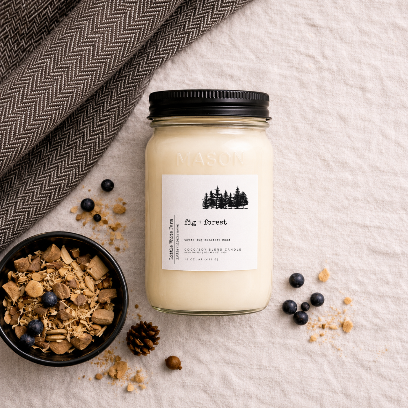 Fig + Forest Farmhouse Collection Mason Jar Candle and Wax Melt