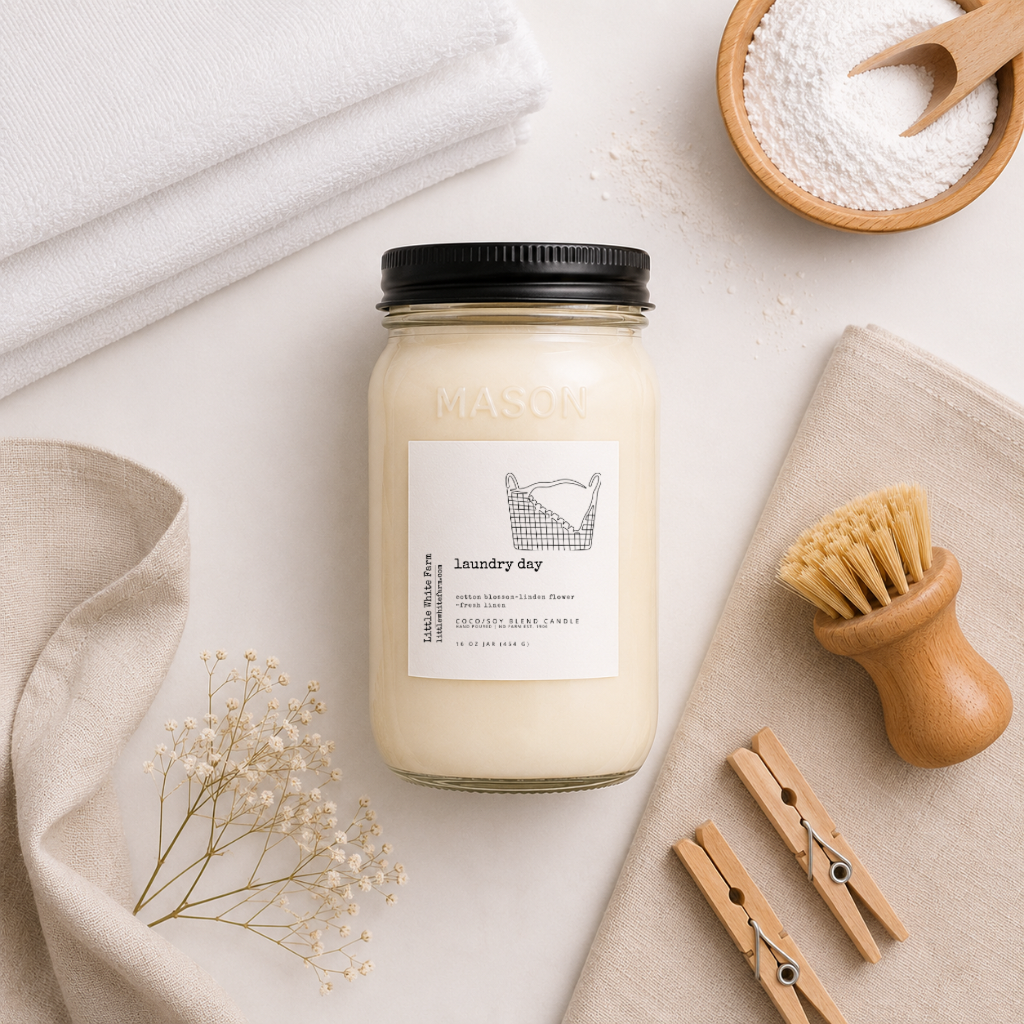 Laundry Day Farmhouse Collection Mason Jar Candle and Wax Melt