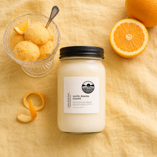 North Dakota Sunset Farmhouse Collection Mason Jar Candle and Wax Melt