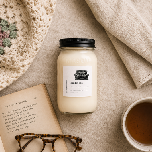 Sunday Nap Farmhouse Collection Mason Jar Candle and Wax Melt
