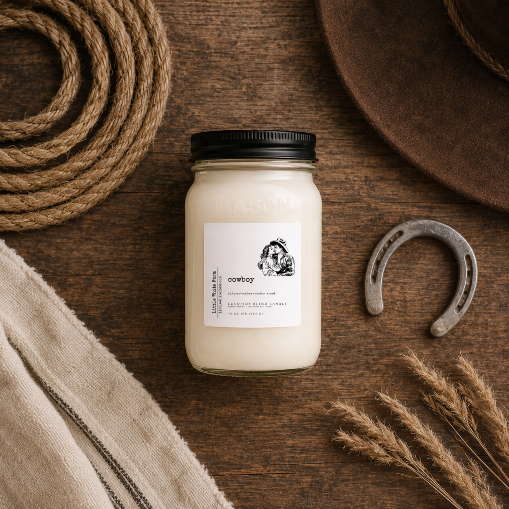 Cowboy Farmhouse Collection Mason Jar and Wax Melt