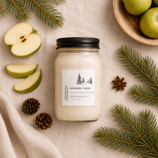 Evergreen + Apple Mason Jar Candle and Wax Melt