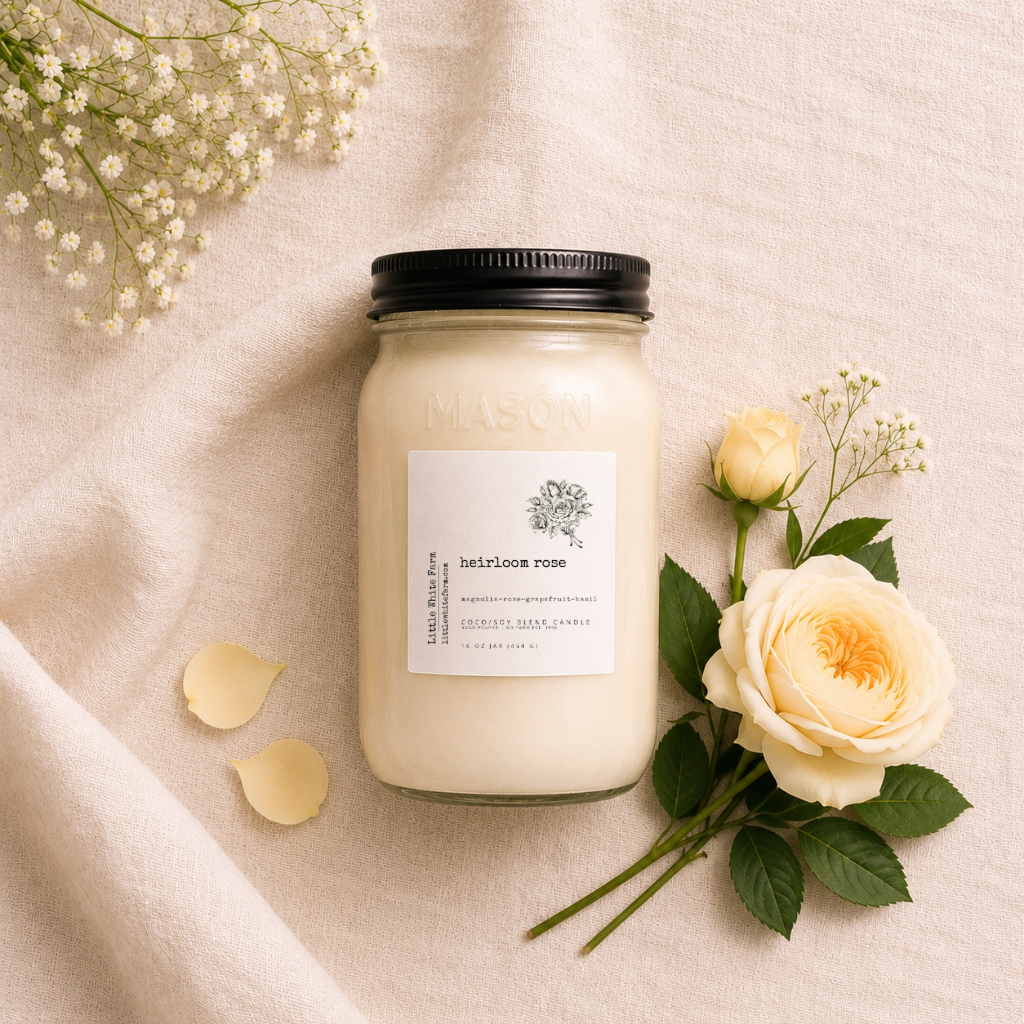 Heirloom Rose Mason Jar Candle and Wax Melt