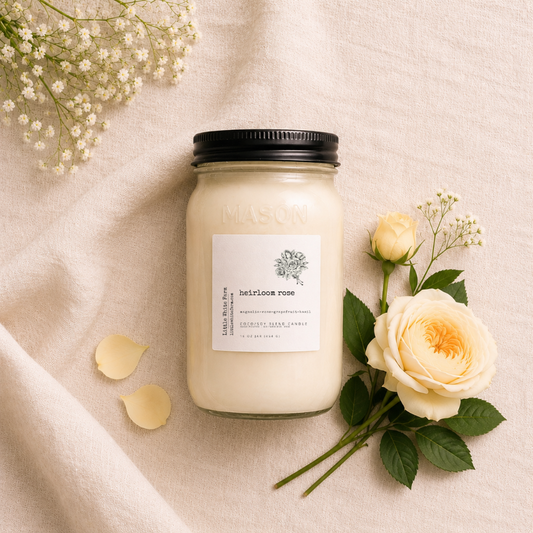 Heirloom Rose Mason Jar Candle and Wax Melt