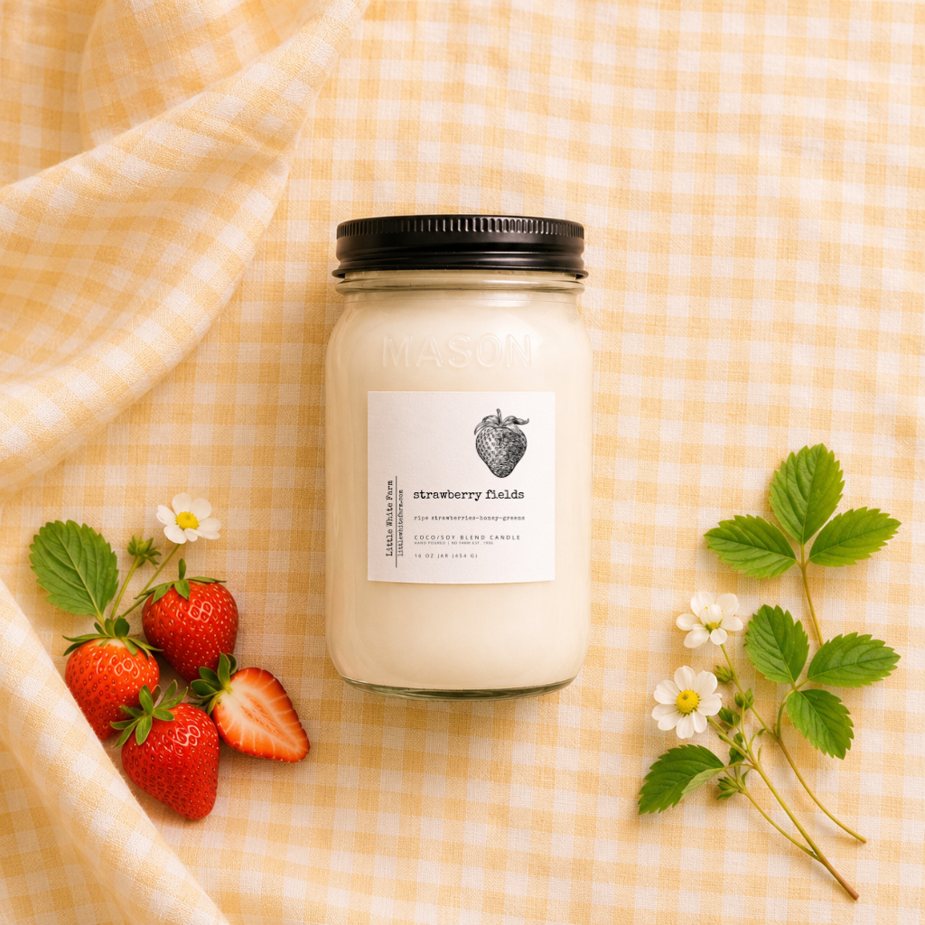 Strawberry Fields Mason Jar Candle and Wax Melt