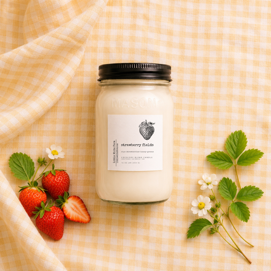 Strawberry Fields Mason Jar Candle and Wax Melt