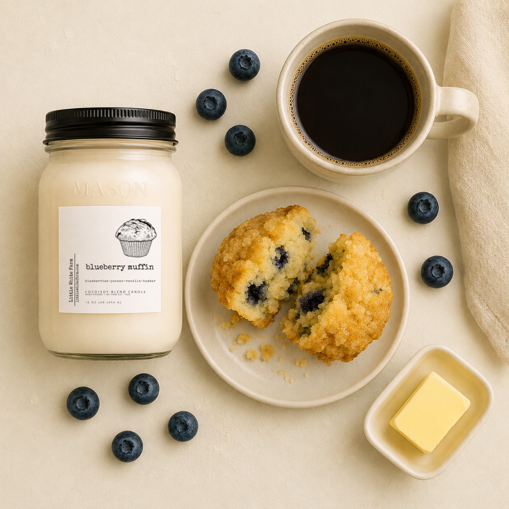 Blueberry Muffin Farmhouse Collection Mason Jar Candle and Wax Melt