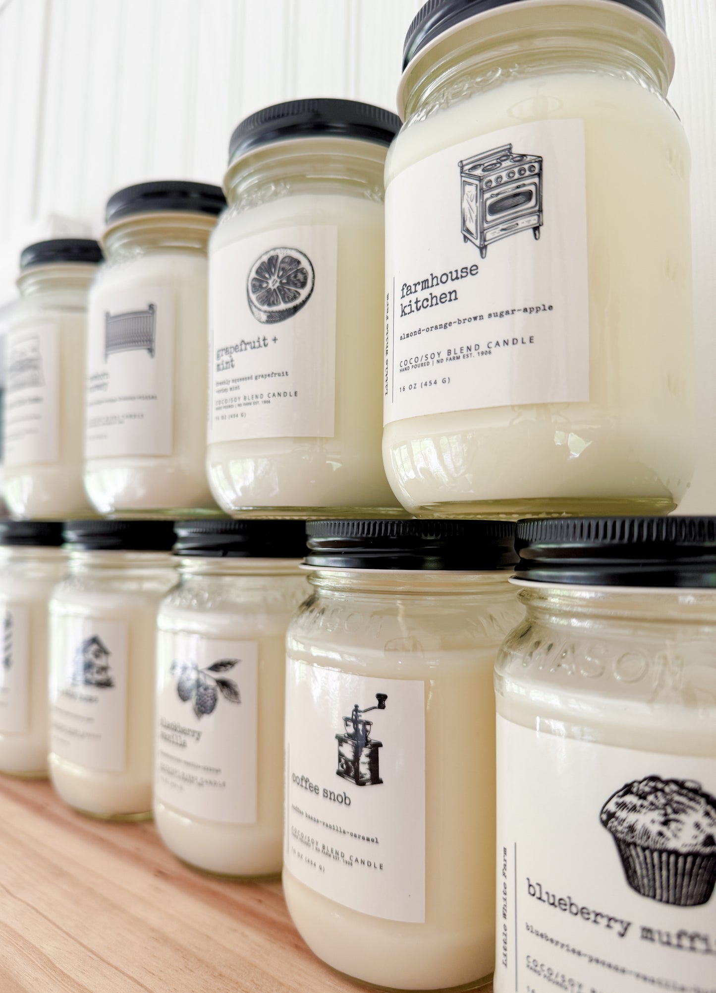 Grapefruit + Mint Farmhouse Collection Mason Jar Candle and Wax Melt