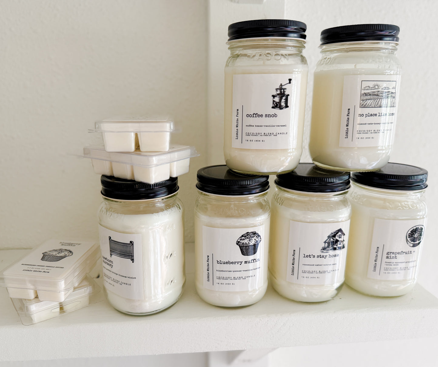 Laundry Day Farmhouse Collection Mason Jar Candle and Wax Melt