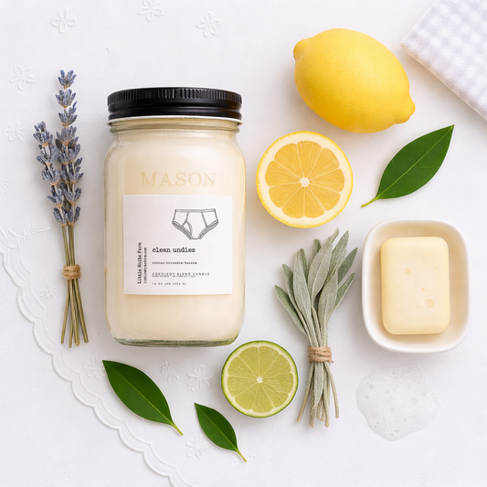 Clean Undies Farmhouse Collection Mason Jar Candle and Wax Melt