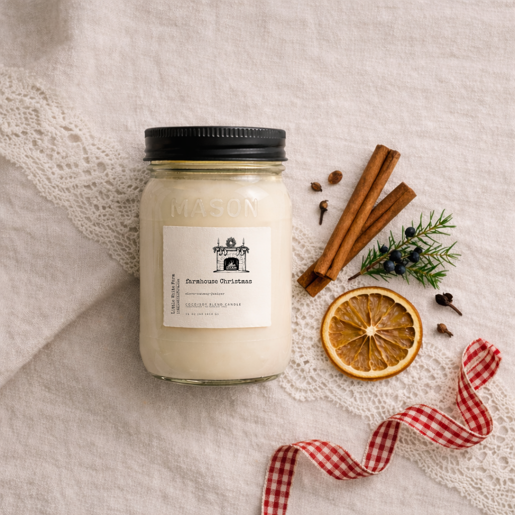 SALE Farmhouse Christmas Mason Jar Candle and Wax Melt