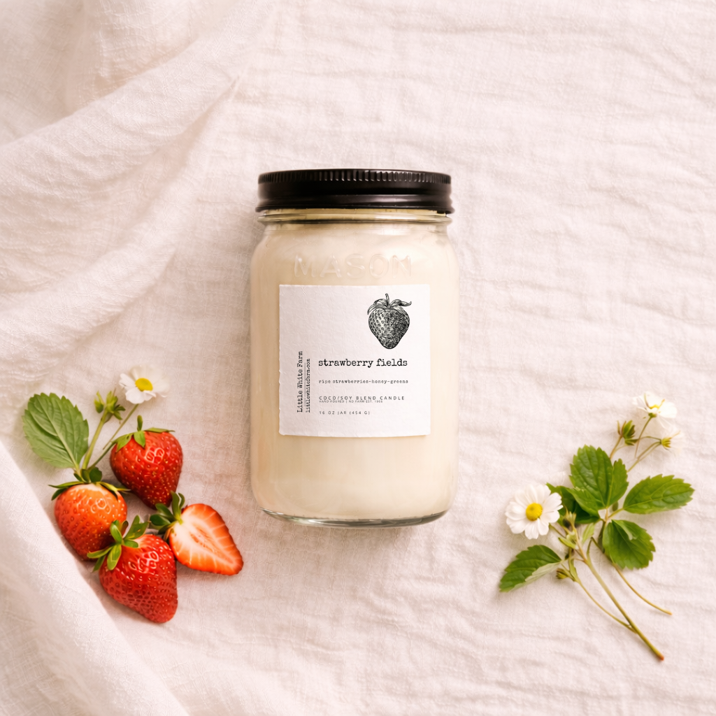 Strawberry Fields Mason Jar Candle and Wax Melt