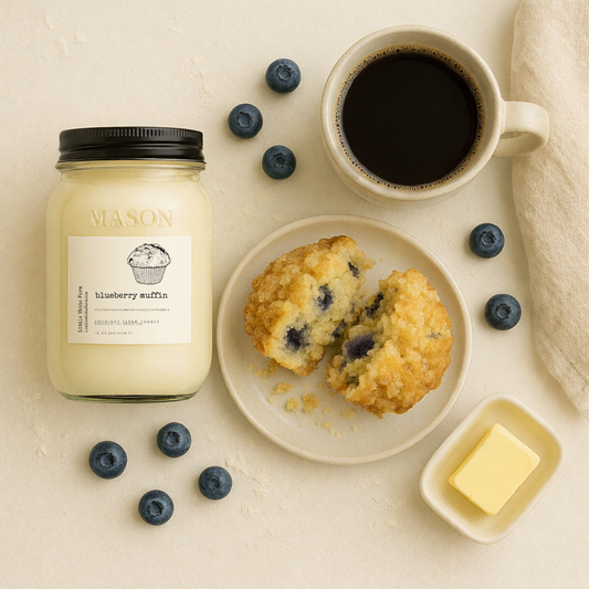 Blueberry Muffin Farmhouse Collection Mason Jar Candle and Wax Melt