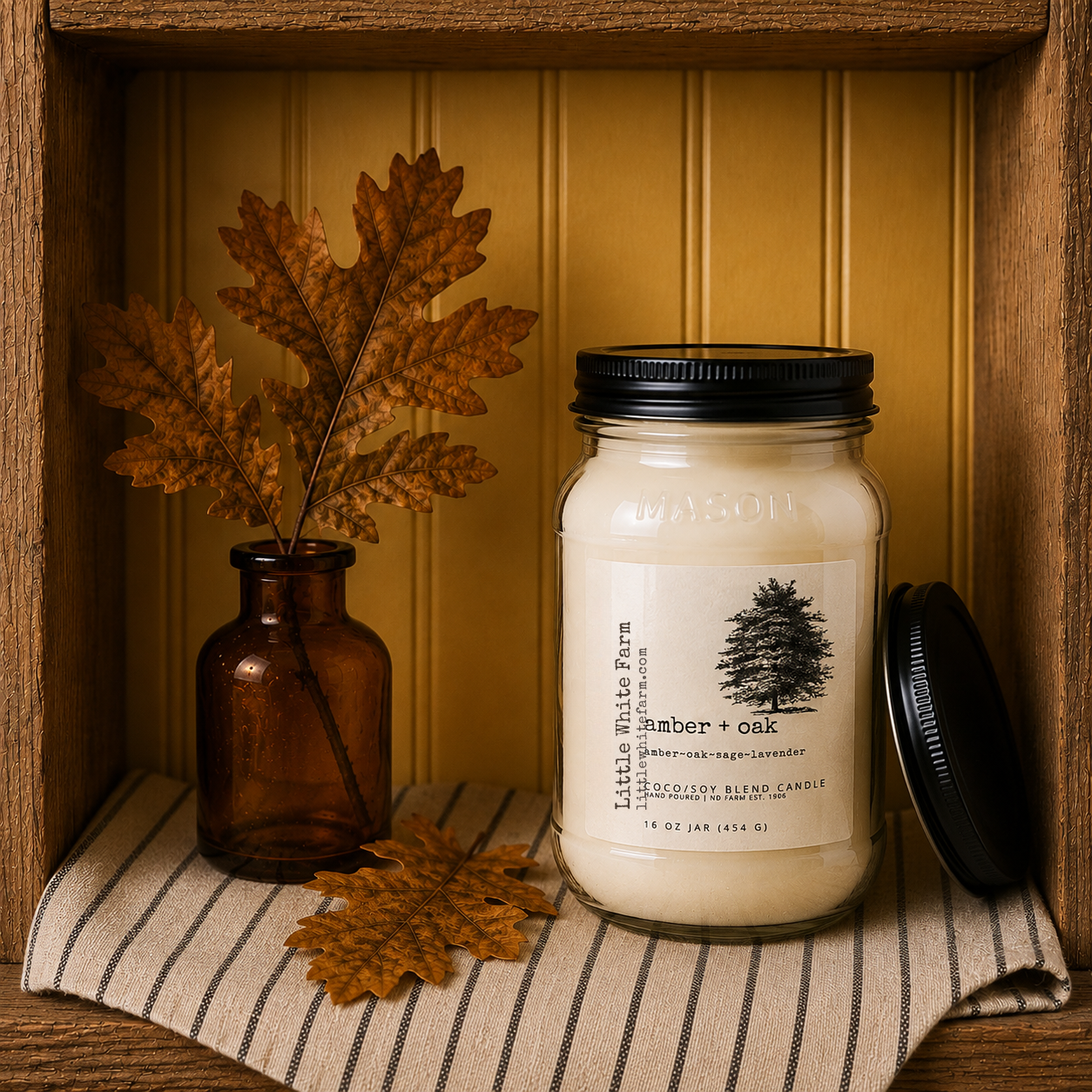 Amber + Oak Harvest Collection Mason Jar and Wax Melt