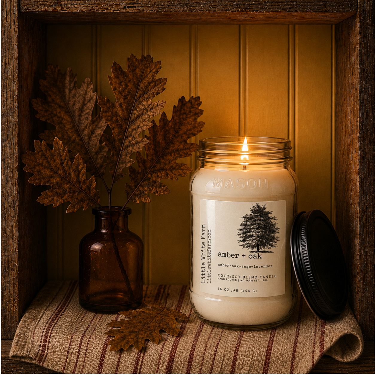 Amber + Oak Harvest Collection Mason Jar and Wax Melt