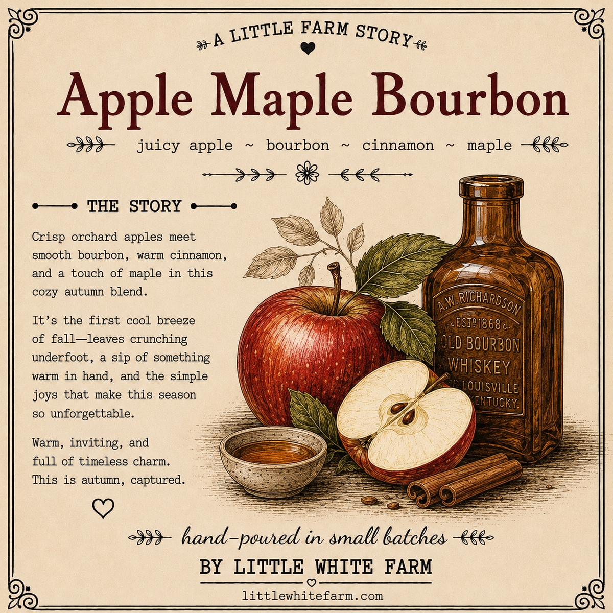Apple + Maple Bourbon Harvest Collection Mason Jar Candle and Wax Melt