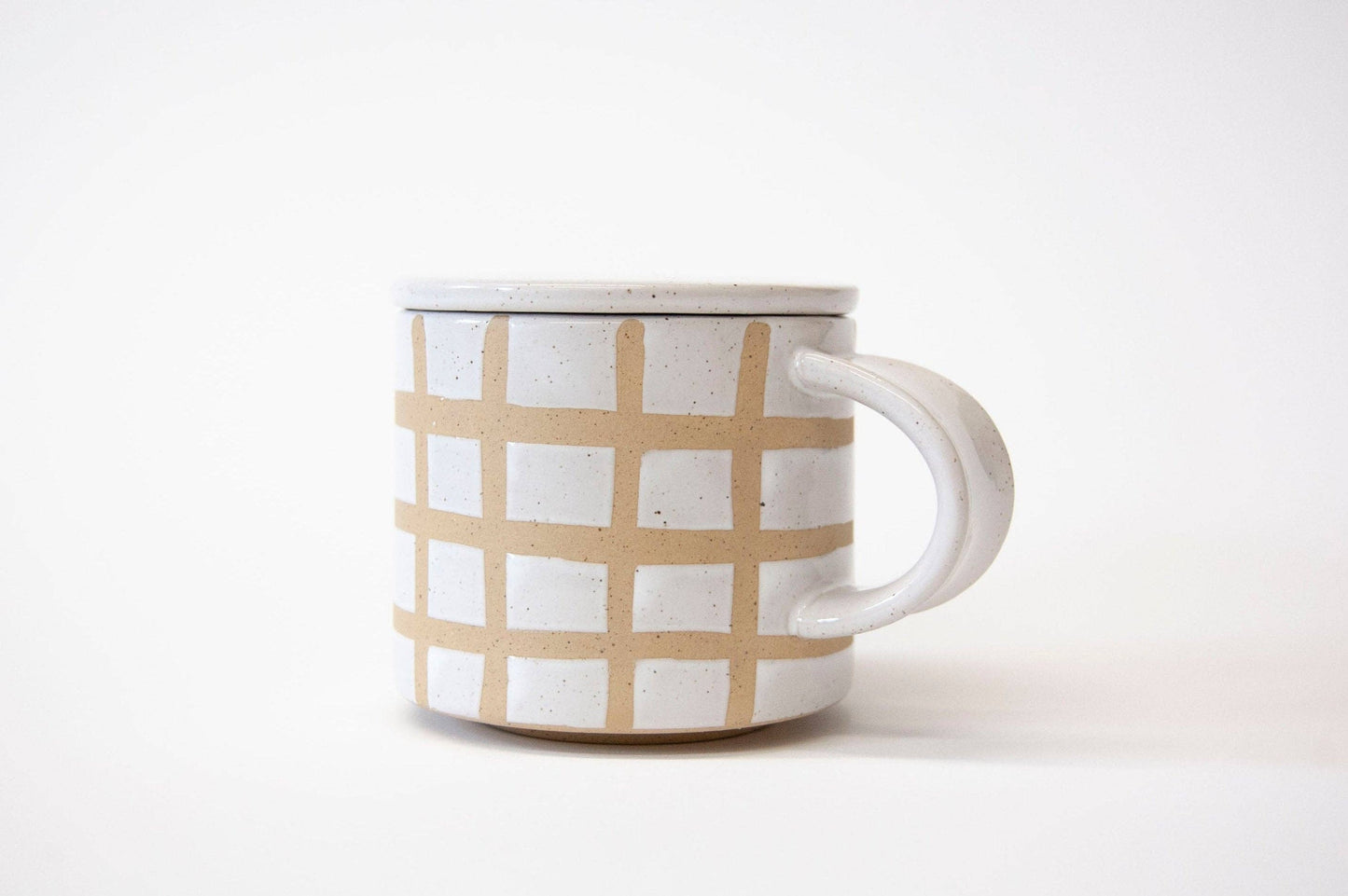 Speckle Grid Mug with Lid (2 mugs + 2 lids)