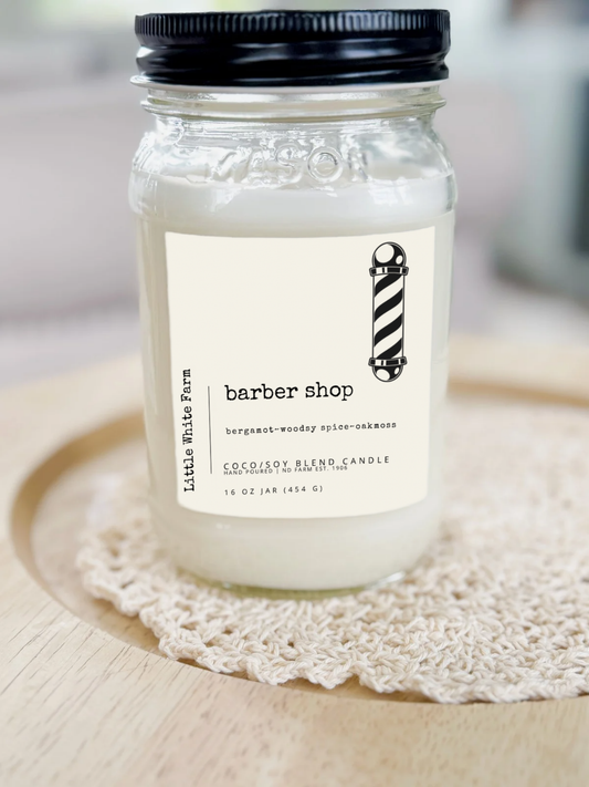 Barber Shop Farmhouse Collection Mason Jar Candle