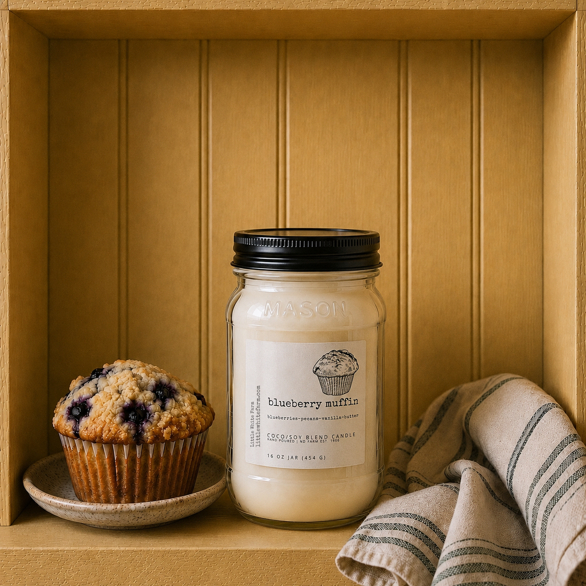 Blueberry Muffin Farmhouse Collection Mason Jar Candle and Wax Melt